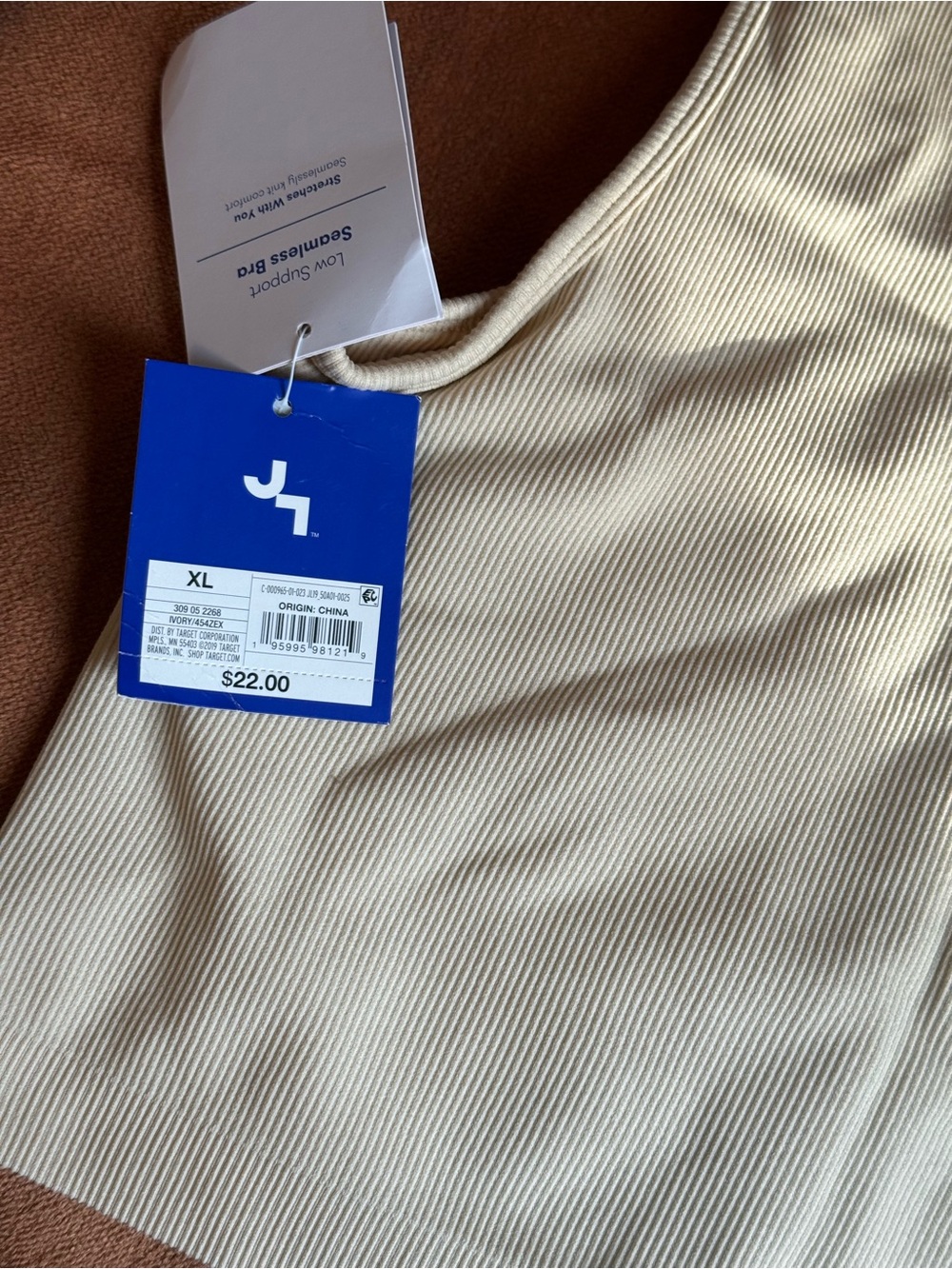 JoyLab One-Shoulder Ribbed Crop Top in Cream - Picture 2 of 2